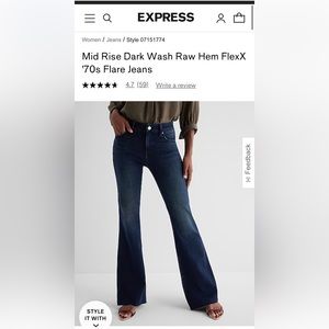 Express Flare Jeans Mid Rise 12 14 16